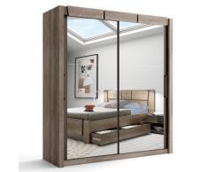 Armoire 2 portes coulissantes Douglas chêne, 180 cm