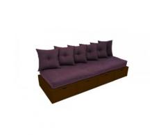 Banquette Prune cube + futon + coussins,