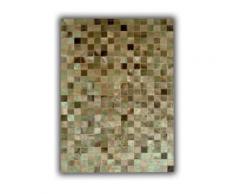 Tapis patchwork beige en peau de vache du Maquis AlloTapis, 120 x 180 cm