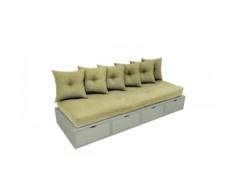 Banquette Sable + futon + coussins,