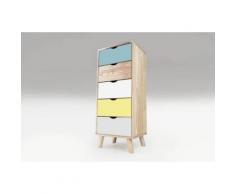 Chiffonnier 5 tiroirs Viking Scandinave bois,