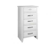 Chiffonnier 5 tiroirs Mathilda blanchi,