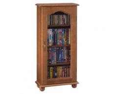 Vitrine range CD/DVD 1 porte chêne Cluzel,