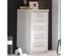 Chiffonnier 5 tiroirs Mareva blanc,