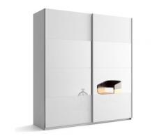 Armoire 2 portes laque/miroir Delphy, 200 cm