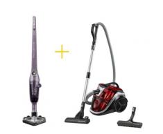 Pack aspirateurs ROWENTA traîneau sans sac RO8343EA + balai sans fil RH8588WO,