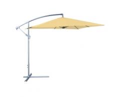 Parasol déporté 250 x 250 cm en aluminium et acier sable,