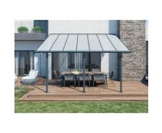 Abri de terrasse structure grise et toit translucide 3x4 m CHALET ET JARDIN,