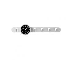 Porte manteau mural blanc avec Horloge,