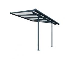Abri de terrasse structure grise et toit translucide 3x3 m CHALET ET JARDIN,