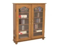 Vitrine range CD/DVD 2 portes chêne Cluzel,