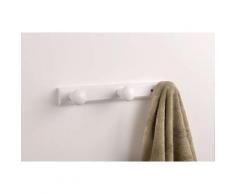 Patère à fixer en bois blanc, 3 crochets,
