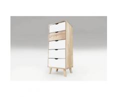 Chiffonnier 5 tiroirs Viking Scandinave bois,