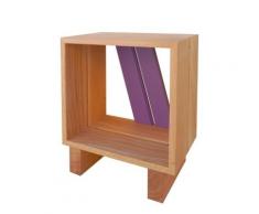 Casier avec pieds pour bibliothèque modulable bois et couleur,