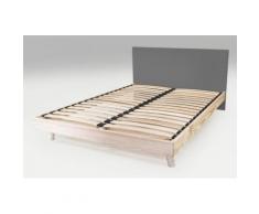 Lit Viking style Scandinave bois 2 places, 140 x 200 cm