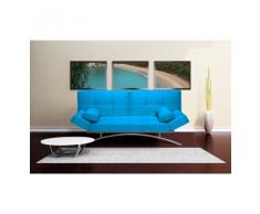 BANQUETTE CONVERTIBLE SARDAIGNE BLEU TURQUOISE