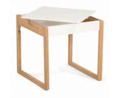 Table en acacia blanc et naturel pour enfant Blanc, Naturelle