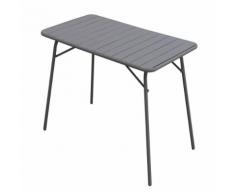 Souris Table de jardin pliante grise en acier (4 à 6 places) Alinea