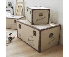 Malle de rangement grise 70x46x35cm Gris