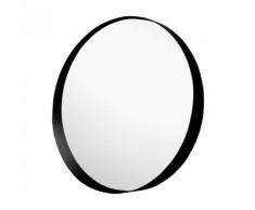 Kota Bain Miroir rond de salle de bains D80cm en métal époxy Alinea Noir