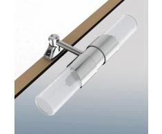 Spot de salle de bains halogène en zamak chromé L22cm Beige