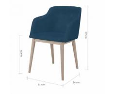 Cork Chaise capitonnée avec accoudoirs bleu foncé Alinea Bleu