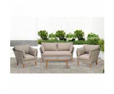 Canberra Salon de jardin finition rotin tressé gris clair (4 places) Alinea