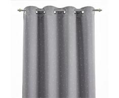 Rideau occultant gris motifs coeurs 140x240cm pour enfant Gris