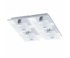 Plafonnier 4 lumières LED ACIER/CHROME L27cm