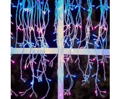 Rideau lumineux stalactite rose et bleue - 8m