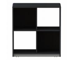 Étagère noire 4 cases à roulettes {CouleurRetravaillée}
