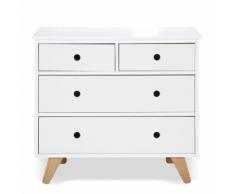 Commode 4 tiroirs en pin massif pour enfant