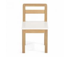 Chaise blanc et naturel en acacia pour enfant Blanc, Naturelle