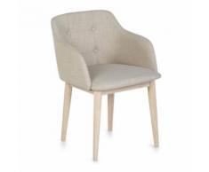 Cork Chaise capitonnée avec accoudoirs beige Alinea Beige