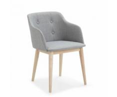 Cork Chaise capitonnée avec accoudoirs gris clair Alinea Gris