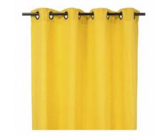 Rideau à oeillets 140x280cm - 100% lin lavé - coloris jaune citron