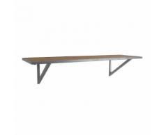 Étagère murale en bois et métal coloris argent L65cm Gris, Naturelle