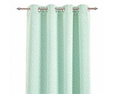Rideau occultant vert d'eau motifs nuages 140x240cm pour enfant Vert