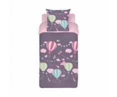 Housse de couette enfant 140x200cm et 1 taie d'oreiller Violet