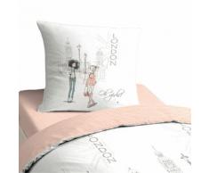 Housse de couette enfant et 1 taie d'oreiller Blanc