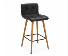 Tabouret plan de travail - simili cuir noir Noir