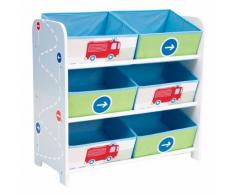 Lilo Étagère de rangement à 6 casiers en textile pour enfant Alinea Bleu