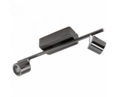 Spot en aluminium moulé L39cm à 2 lumières LED Noir