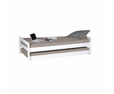 Lit gigogne blanc (90x200cm)