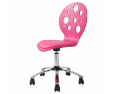 Chaise dactylo junior à roulettes Rose