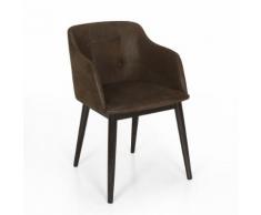 Cork Chaise capitonnée avec accoudoirs marron vieilli Alinea Marron
