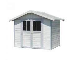 Abri de jardin Grosfillex blanc/gris bleu PVC 4,9m² Blanc, Bleu, Gris