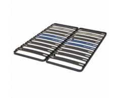Sommier cadre à lattes ALINEA 7cm (2x80x200cm) Gris