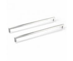 Lot de 2 poignées en acier brossé pour meuble de cuisine - Entraxe 320