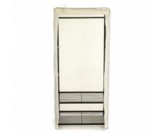 Armoire penderie écrue avec tringle et 2 tablettes Beige